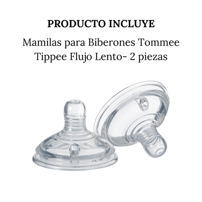 Mamila De Alimentación Tommee Tippee Flujo Lento 2 Pz - 0m+